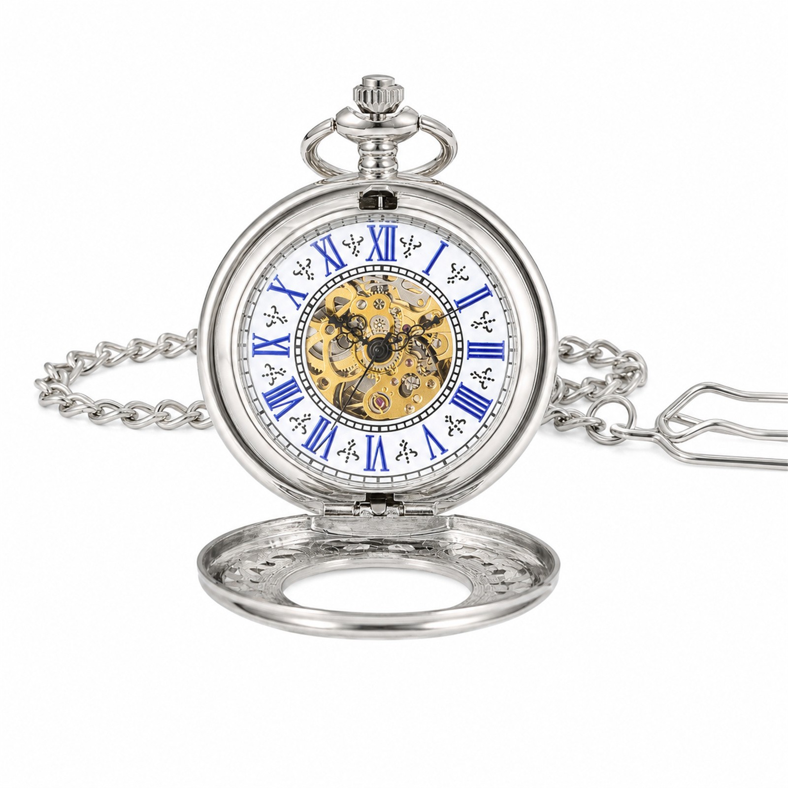 Pocket Watch Mechanical Skeleton Vintage - 남성용 스켈레톤 메커니컬 포켓 시계, 복고풍