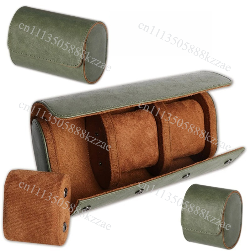 Watch Travel Roll Case 3 Slots Leather - 남녀공용 가죽 시계 롤 1/2/3 슬롯