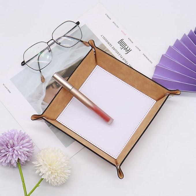 Valet Tray Nightstand Organizer Leather - 승화 전사용 빈 발렛 트레이 10팩,