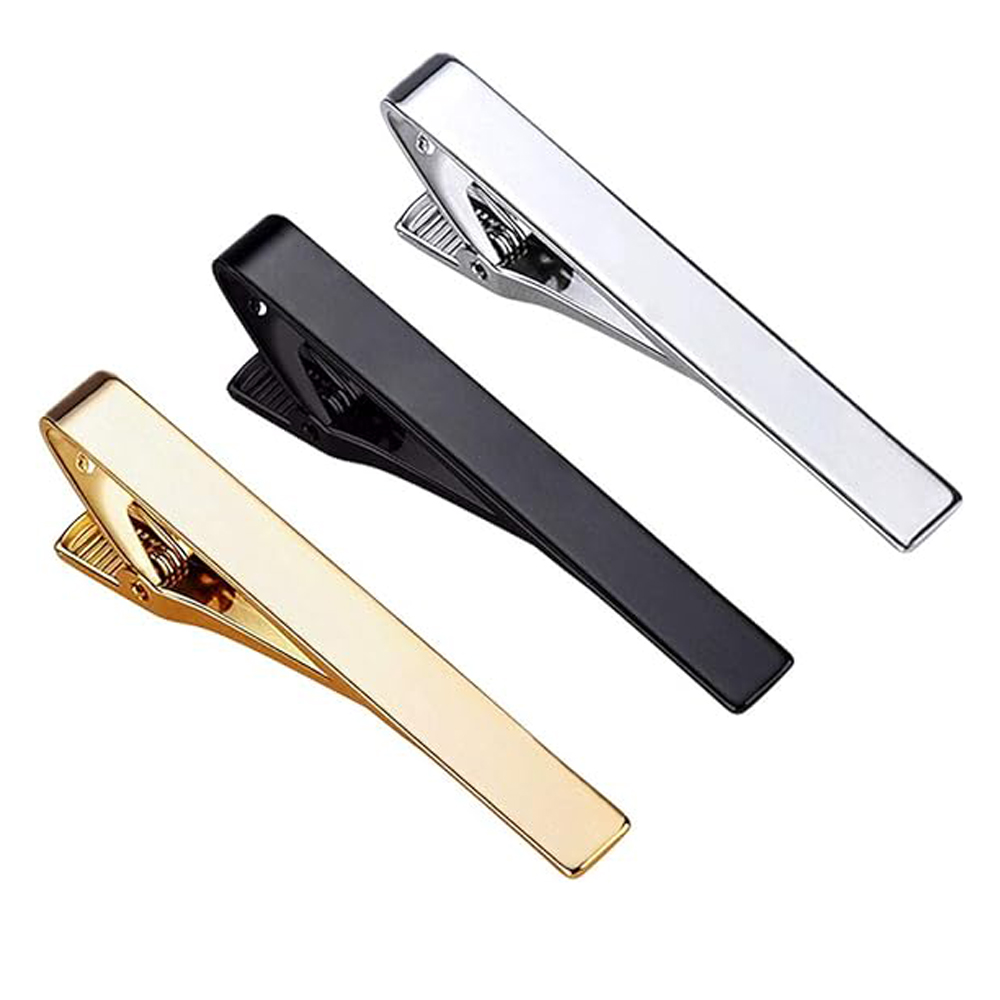 Tie Clip Bar Set Stainless Steel - 남성용 1 또는 3 팩 타이