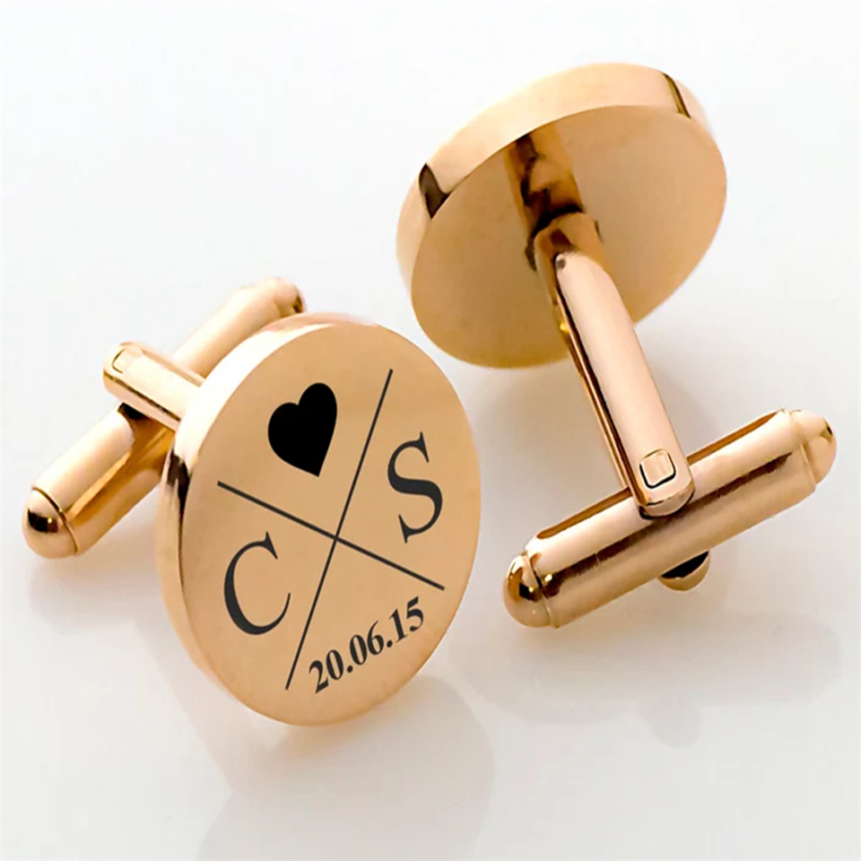 Cufflinks Men Stainless Steel Luxury - 럭셔리 맞춤형 새겨진 이니셜 문자 커프스