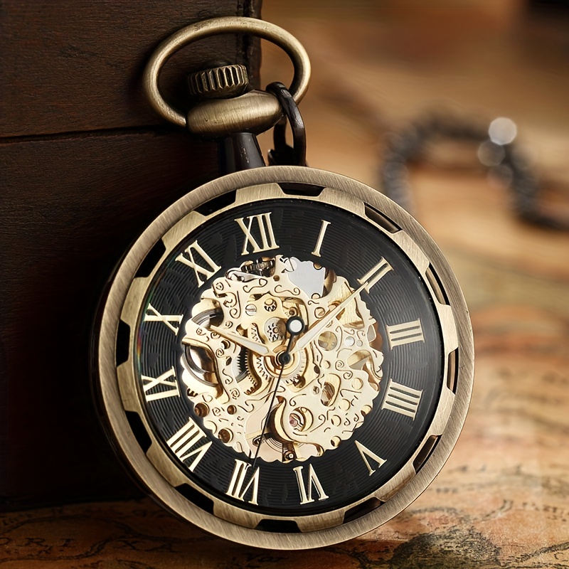 Pocket Watch Mechanical Skeleton Vintage - 빈티지 시계 목걸이 스팀펑크 해골 기계식