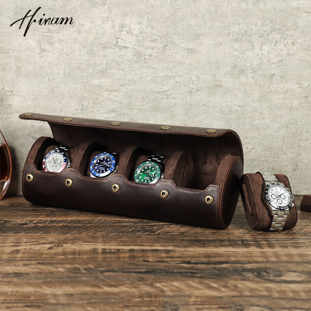 Watch Travel Roll Case 3 Slots Leather - 빈티지 정품 가죽 시계 롤 케이스,