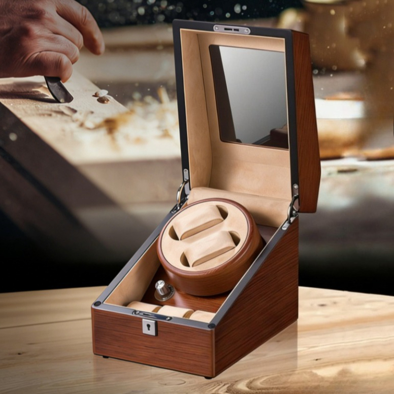 Watch Winder 4 Watches Automatic Silent - 자동 시계 와인더 나무 고급 회전식