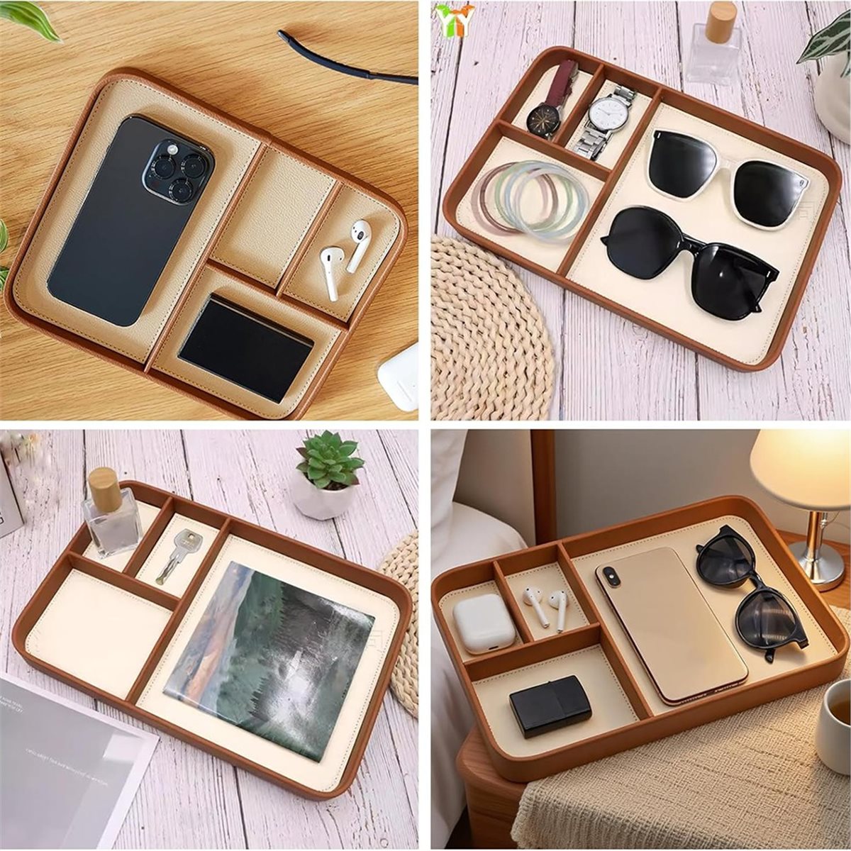 Valet Tray Nightstand Organizer Leather - 고품질 남성용 비건 가죽 발렛 트레이