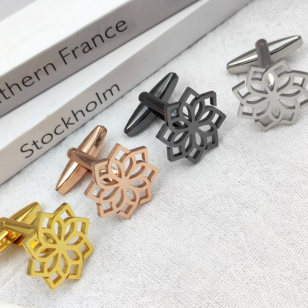 Cufflinks Men Stainless Steel Luxury - 남자를위한 럭셔리 커프스 단추 로터스 커프스