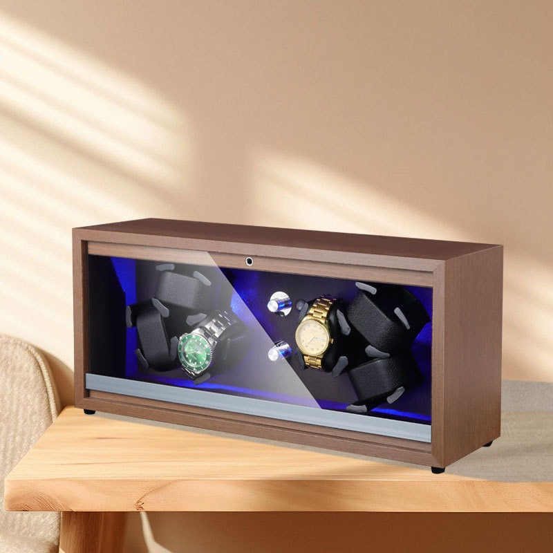 Watch Winder 4 Watches Automatic Silent - 나무 시계 와인더 무소음 항자성 자동