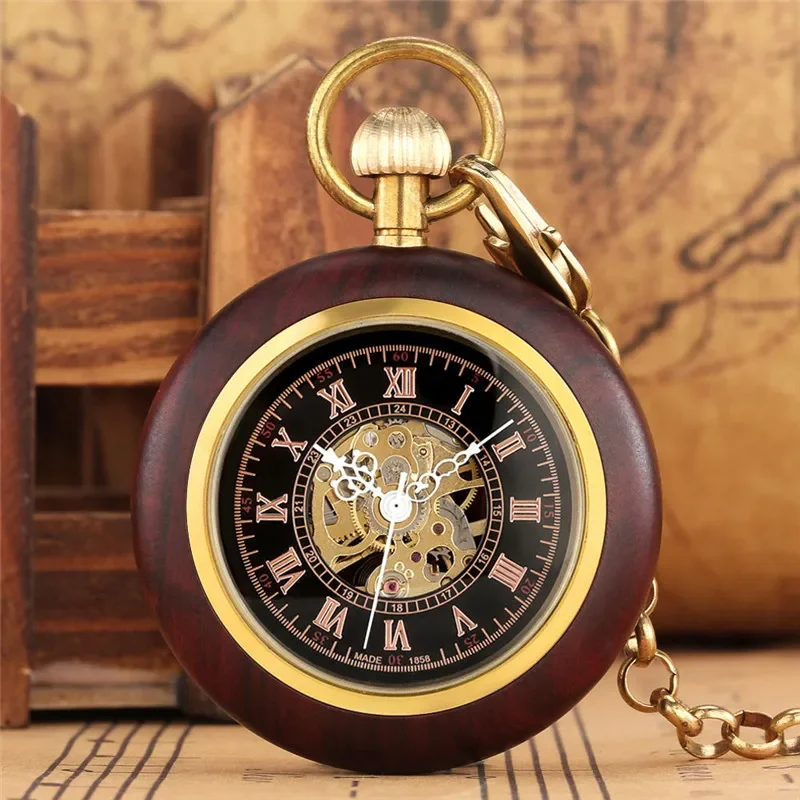 Pocket Watch Mechanical Skeleton Vintage - 빈티지 해골 핸드 와인딩 기계식 주머니