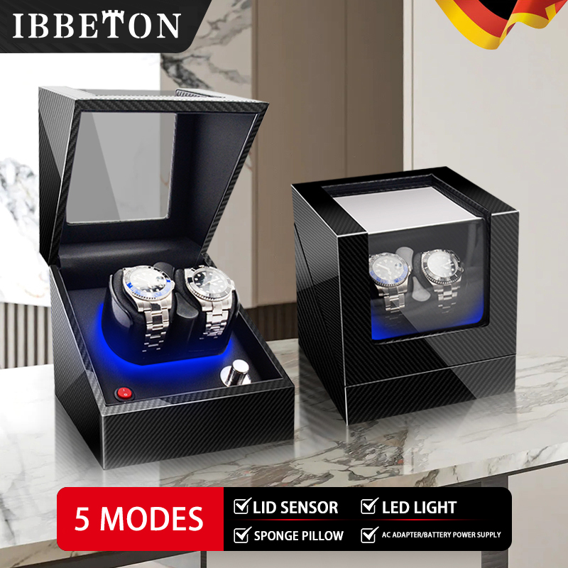 Watch Display Storage Box Carbon Fiber - IBBETON 자동 럭셔리 시계 와인 더