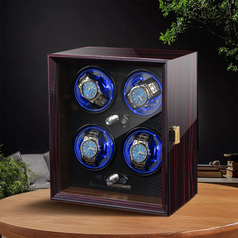 Watch Winder 4 Watches Automatic Silent - 럭셔리 시계 와인더 4개 시계 회전