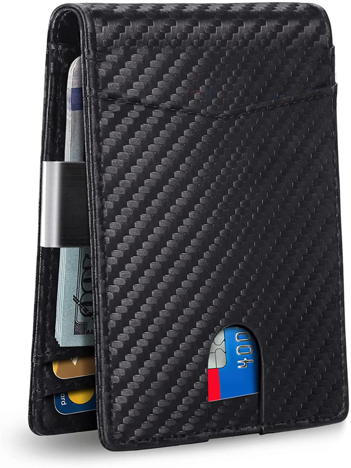 Money Clip Minimalist Rfid Blocking - 초박형 RFID 차단 지갑, 남성용, 탄소