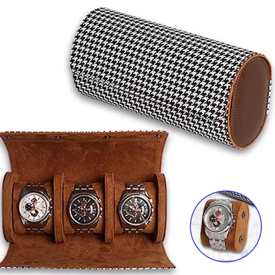 Watch Travel Roll Case 3 Slots Leather - 시계 롤 여행용 케이스-1/2/3 슬롯 시계