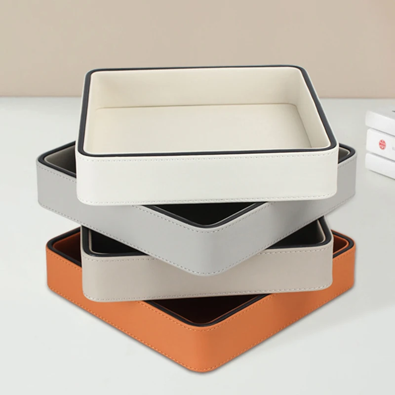Valet Tray Nightstand Organizer Leather - PU 가죽 바렛 트레이 데스크탑 수납