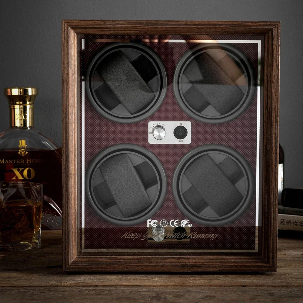 OEM RBYENOU 4 슬롯 무소음 모터 호두나무 베 - Watch Winder 4 Watches Automatic Silent 리뷰 및 가격