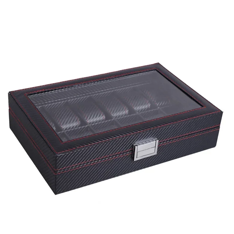 OEM PU 가죽 카본 파이버 질감 선루프 컬렉션 디스 - Watch Display Storage Box Carbon Fiber 리뷰 및 가격