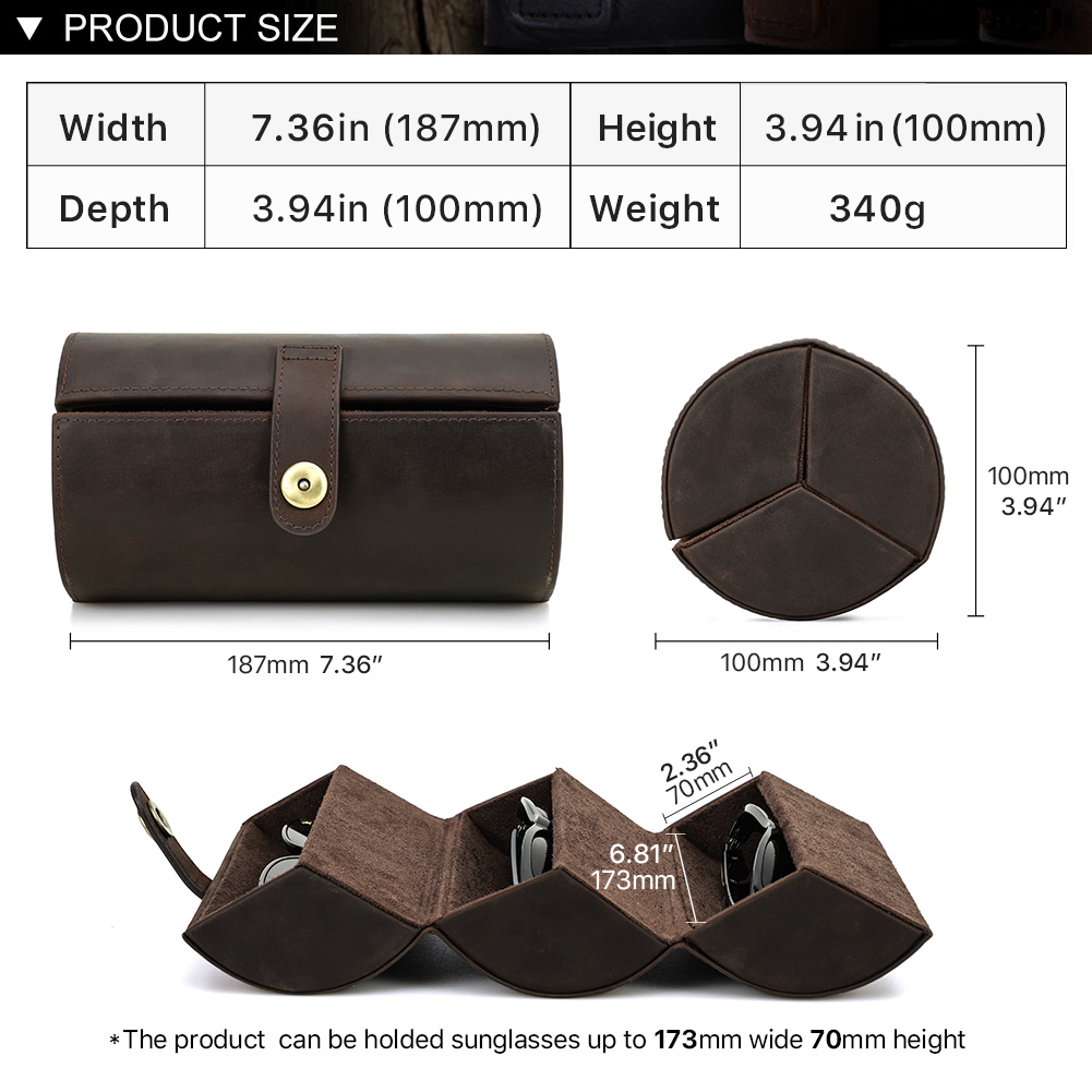 빈티지 럭셔리 정품 가죽 시계 롤 케이스, 여행용 휴대 - Watch Travel Roll Case 3 Slots Leather 리뷰 및 가격