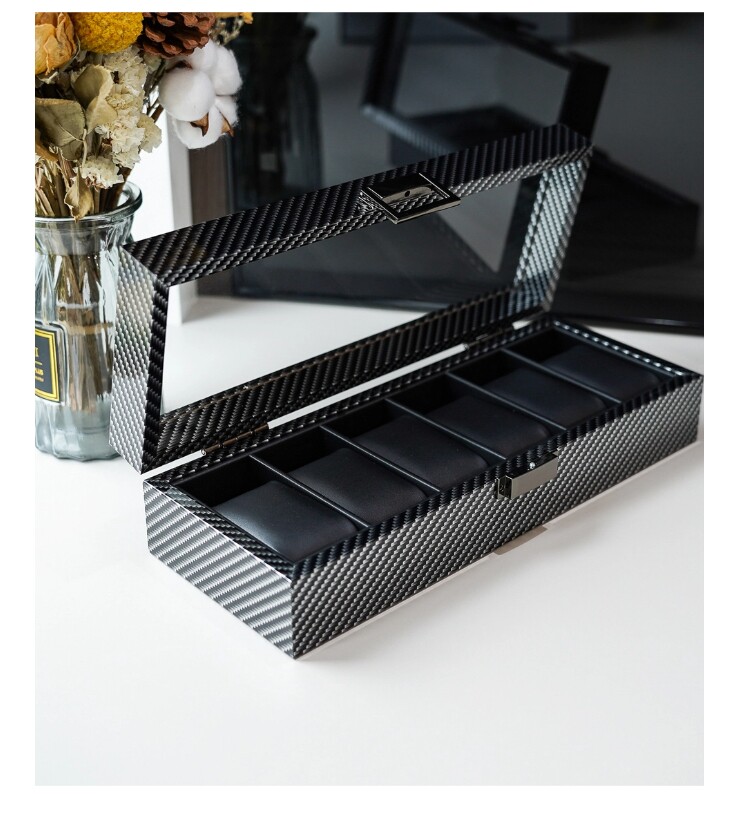 카본 섬유 소재의 고급 시계 보관함, 6/10/12개  - Watch Display Storage Box Carbon Fiber 리뷰 및 가격