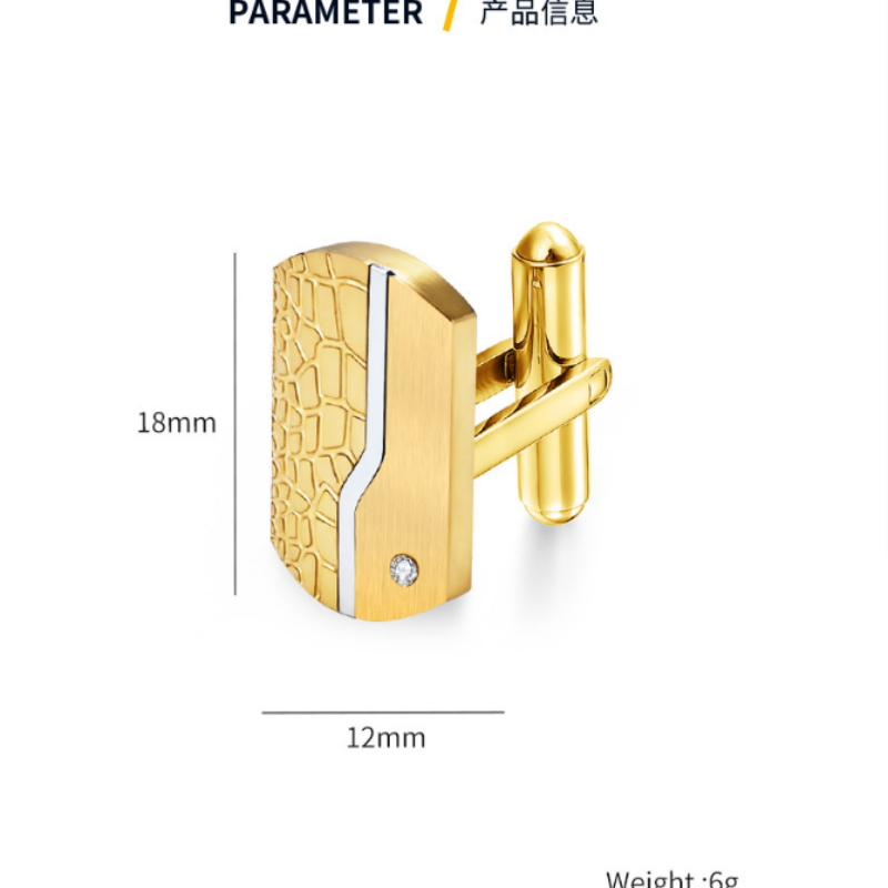 프랑스 명품 남성용 드레스 액세서리 18K 금도금 스테 - Cufflinks Men Stainless Steel Luxury 리뷰 및 가격