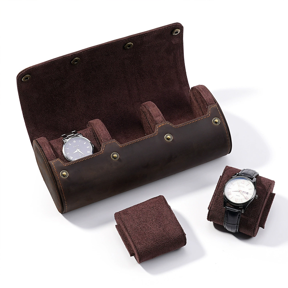 CONTACT FAMILY 빈티지 스타일의 천연 가죽  - Watch Travel Roll Case 3 Slots Leather 리뷰 및 가격