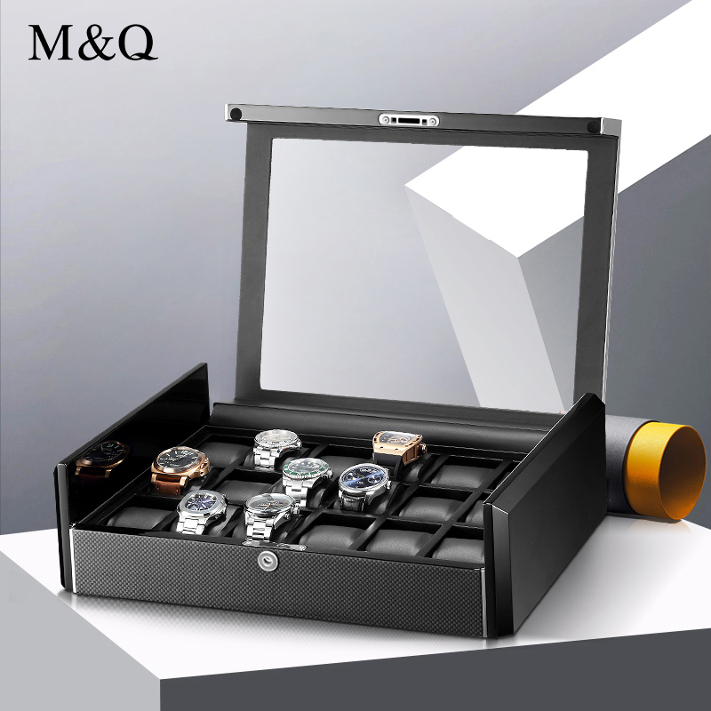 M&Q 남성용 탄소 섬유 시계 보관함, 수제 시계 거치 - Watch Display Storage Box Carbon Fiber 리뷰 및 가격