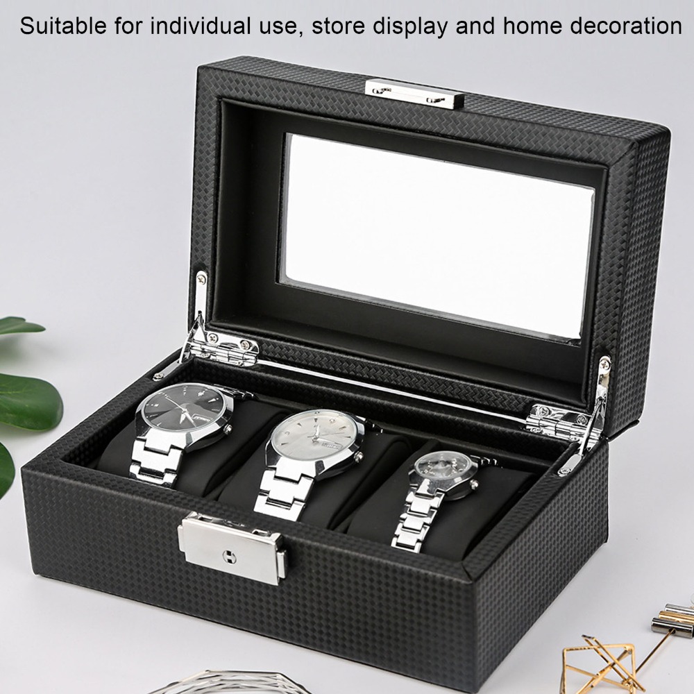 보호용 카본 파이버 시계 보관함 블랙 3슬롯 시계 디스 - Watch Display Storage Box Carbon Fiber 리뷰 및 가격
