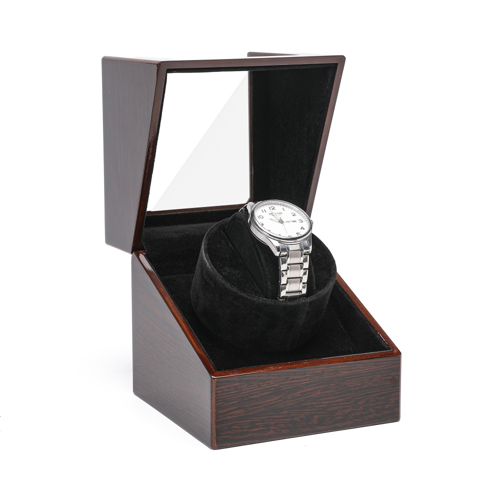 에머스 럭셔리 나무 시계 보관함, 유리 보관함이 있는  - Single Watch Winder Battery Operated 리뷰 및 가격