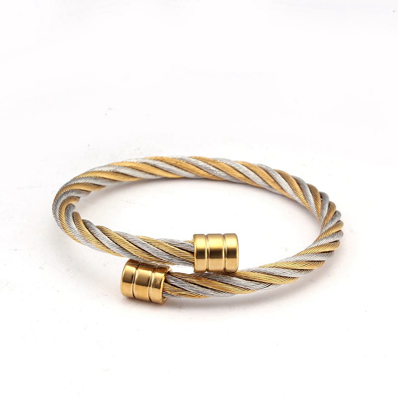 럭셔리 스테인레스 스틸 브레이드 오픈 남성 여성 매력  - Cufflinks Men Stainless Steel Luxury 리뷰 및 가격