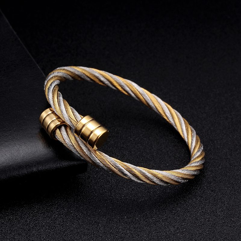 럭셔리 스테인레스 스틸 브레이드 오픈 남성 여성 매력  - Cufflinks Men Stainless Steel Luxury 리뷰 및 가격