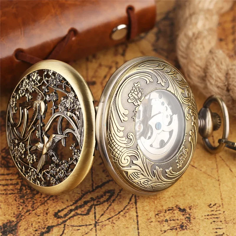 빈티지 홀로우 아웃 까치 포켓 시계 남녀 공용 스켈레톤 - Pocket Watch Mechanical Skeleton Vintage 리뷰 및 가격