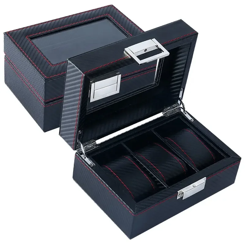 KSGM 패션 스타일 블랙 탄소 섬유 패턴 디스플레이  - Watch Display Storage Box Carbon Fiber 리뷰 및 가격