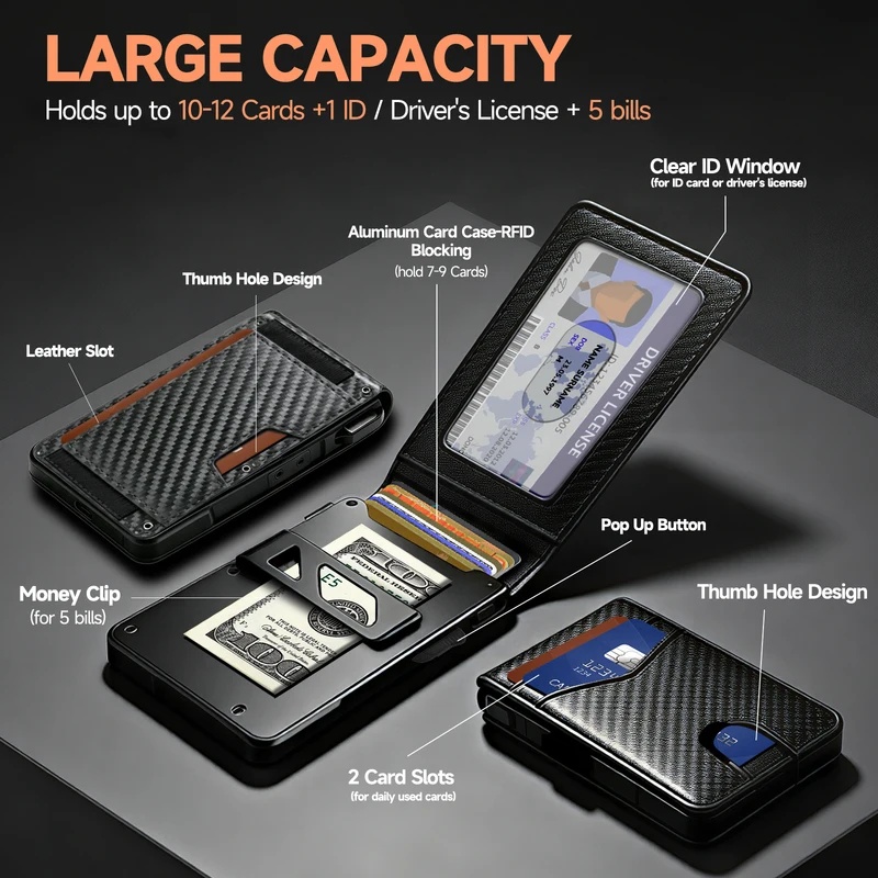 남성용 미니멀리즘 스타일 RFID 차단 지갑, 자석으로 - Money Clip Minimalist Rfid Blocking 리뷰 및 가격