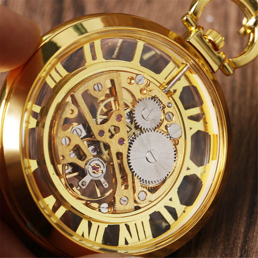 투명 해골 로마 숫자 기계식 시계 남자 오픈 페이스 패 - Pocket Watch Mechanical Skeleton Vintage 리뷰 및 가격