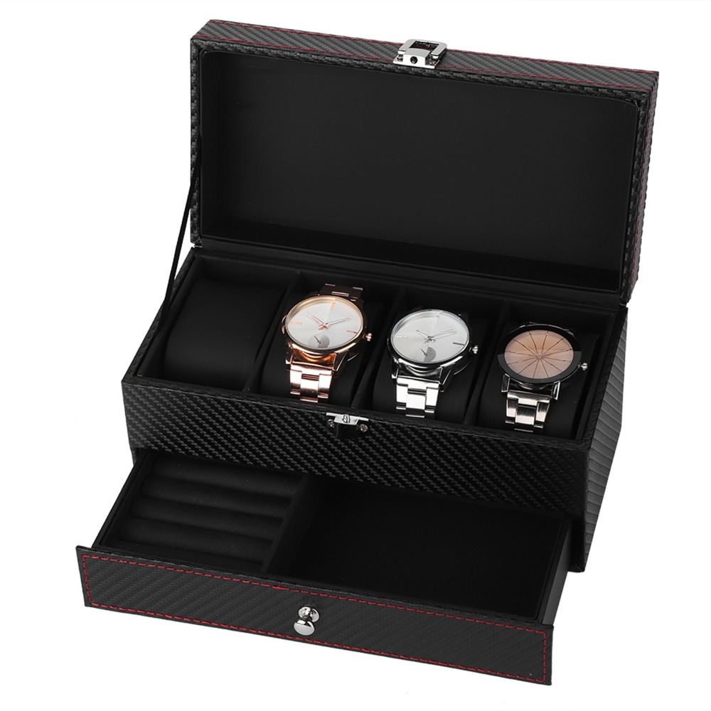 휴대용 블랙 주얼리 정리함 카본 파이버 PU 22.2  - Watch Display Storage Box Carbon Fiber 리뷰 및 가격