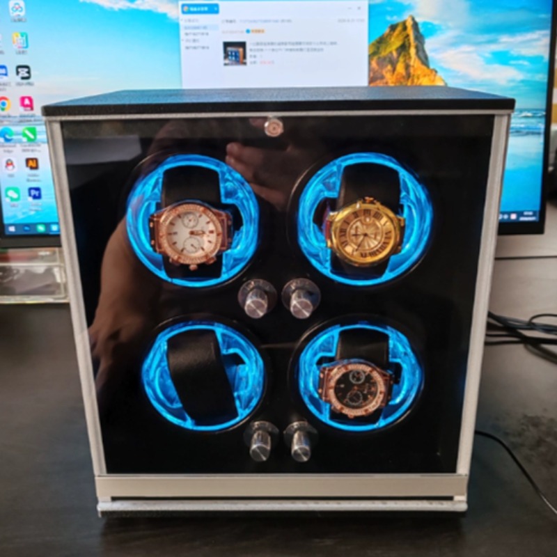 LED 조명이 장착된 4개의 시계를 동시에 감아주는 자 - Watch Winder 4 Watches Automatic Silent 리뷰 및 가격