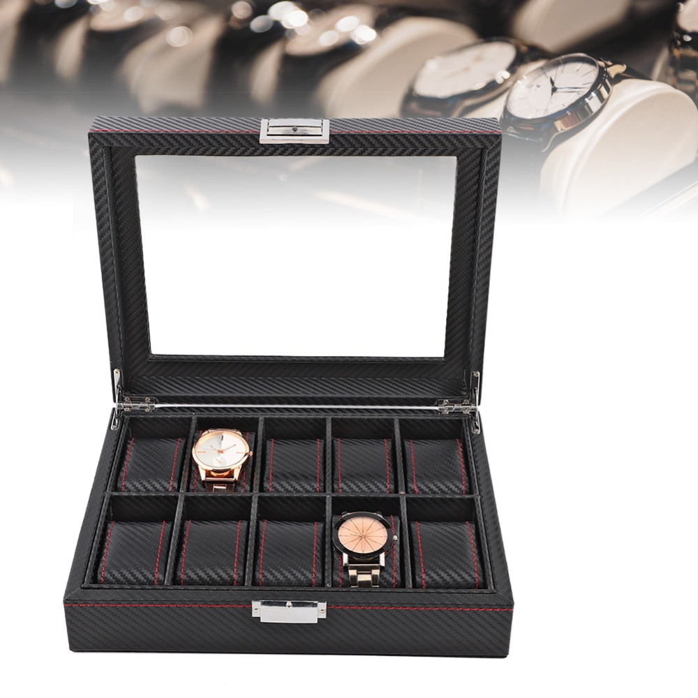 탄소 섬유 질감 시계 상자 능직 패턴 가죽 소재 시계  - Watch Display Storage Box Carbon Fiber 리뷰 및 가격