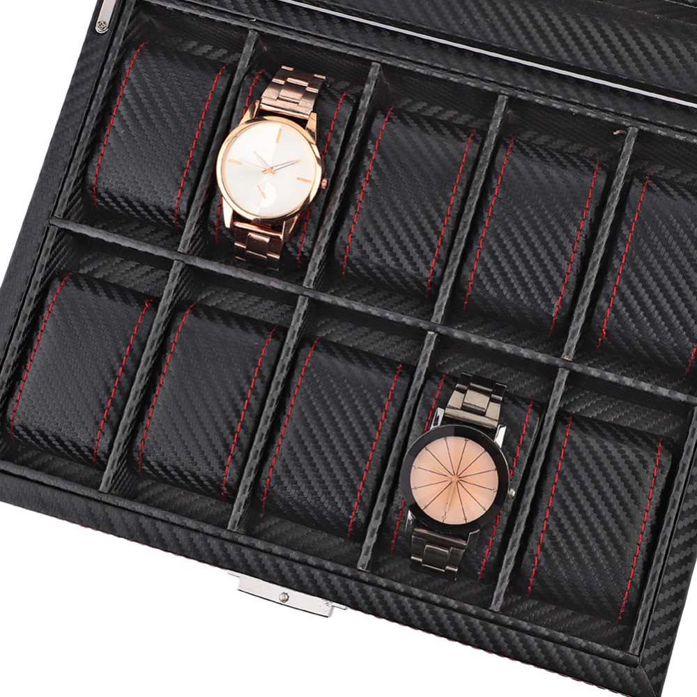 탄소 섬유 질감 시계 상자 능직 패턴 가죽 소재 시계  - Watch Display Storage Box Carbon Fiber 리뷰 및 가격