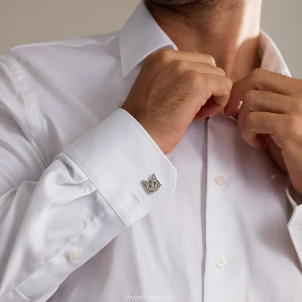 맞춤형 반려동물 초상화 커프링크스, 고양이/강아지 사진 - Cufflinks Men Stainless Steel Luxury 리뷰 및 가격