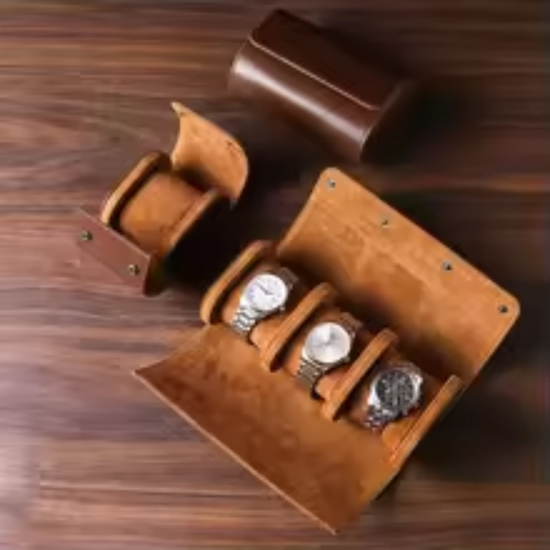 새로운 고급 명품 엠버스 가죽 시계 롤 1 2 3 슬롯 - Watch Travel Roll Case 3 Slots Leather 리뷰 및 가격