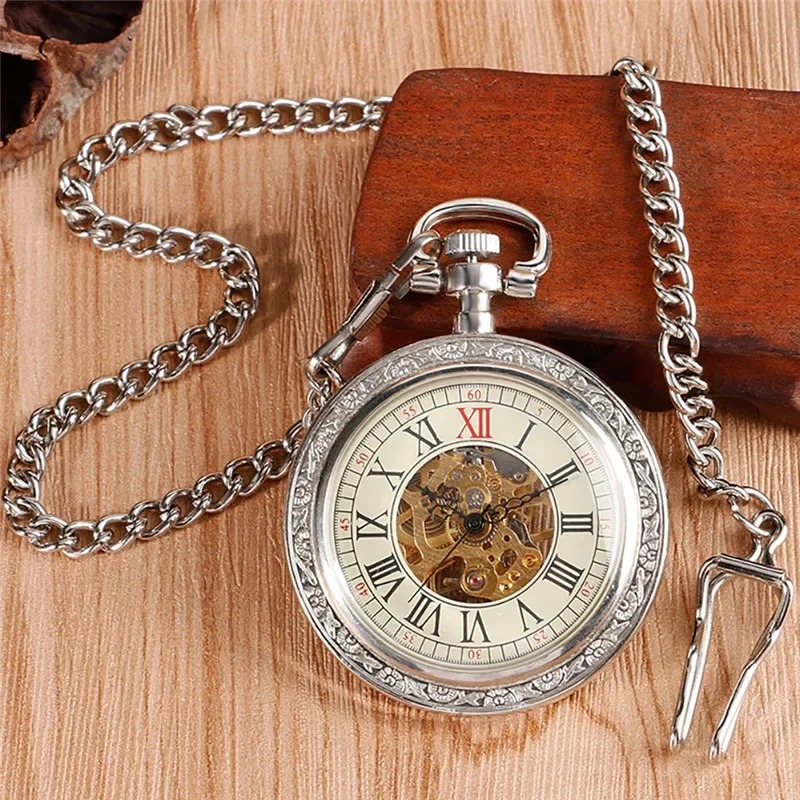 빈티지 남녀 공용 스켈레톤 수동 기계식 포켓 시계 로마 - Pocket Watch Mechanical Skeleton Vintage 리뷰 및 가격
