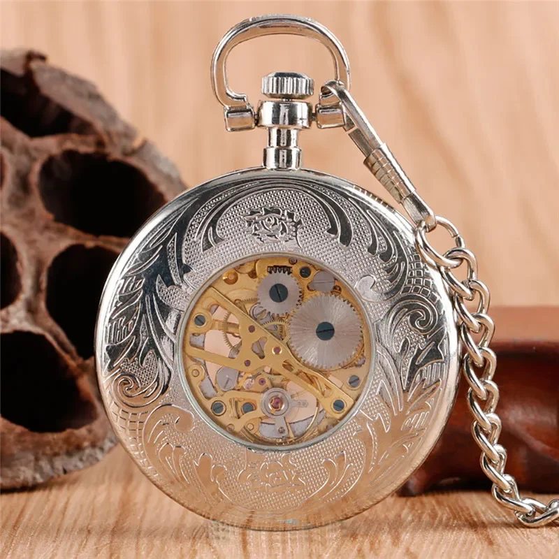 빈티지 남녀 공용 스켈레톤 수동 기계식 포켓 시계 로마 - Pocket Watch Mechanical Skeleton Vintage 리뷰 및 가격