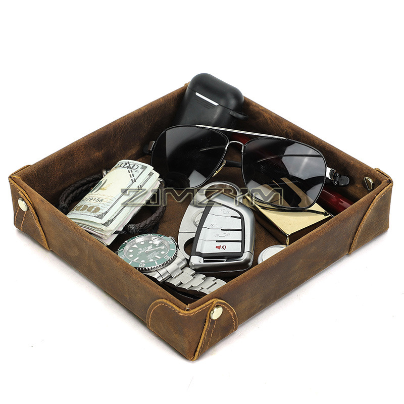 가죽 트레이 데스크 정리함, 침실용 트레이, 협탁 캐디 - Valet Tray Nightstand Organizer Leather 리뷰 및 가격