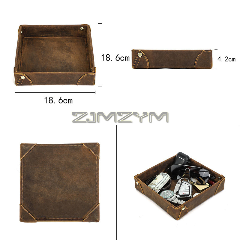 가죽 트레이 데스크 정리함, 침실용 트레이, 협탁 캐디 - Valet Tray Nightstand Organizer Leather 리뷰 및 가격
