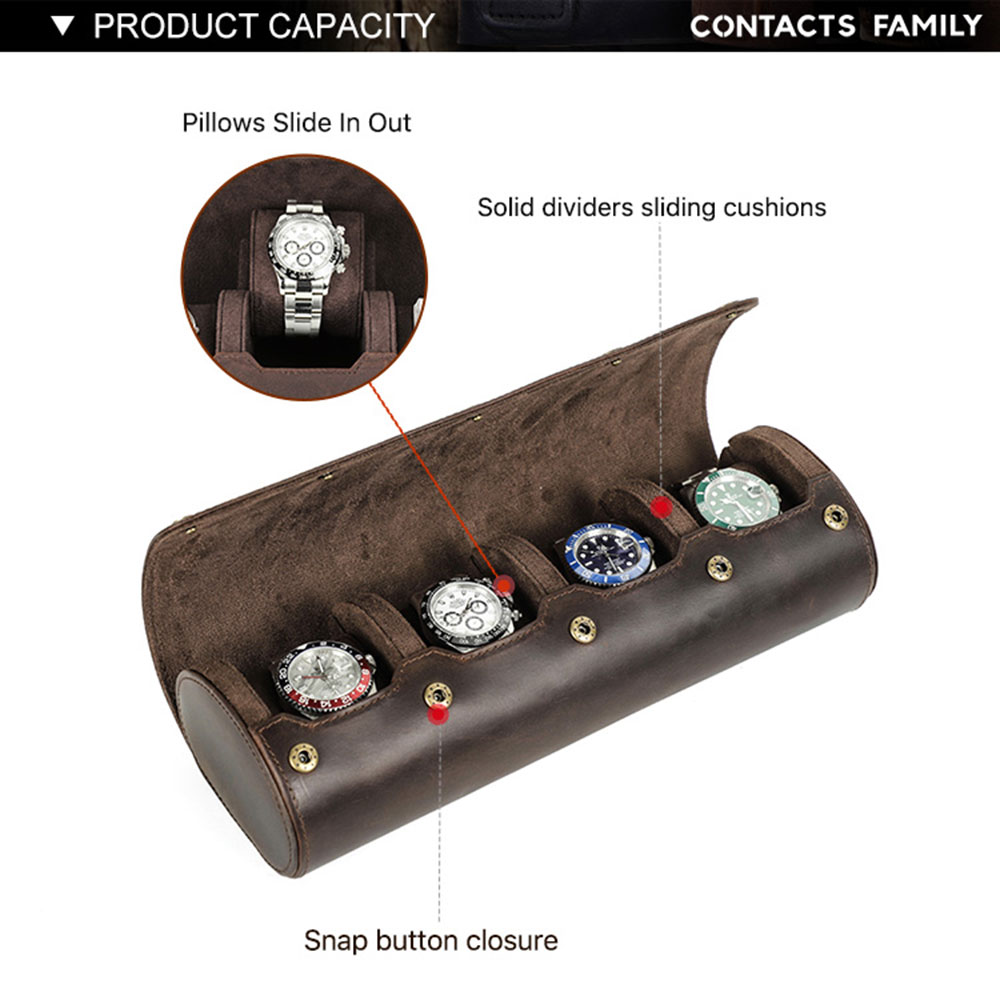 빈티지 정품 가죽 시계 롤 케이스, 휴대용 정리함 디스 - Watch Travel Roll Case 3 Slots Leather 리뷰 및 가격