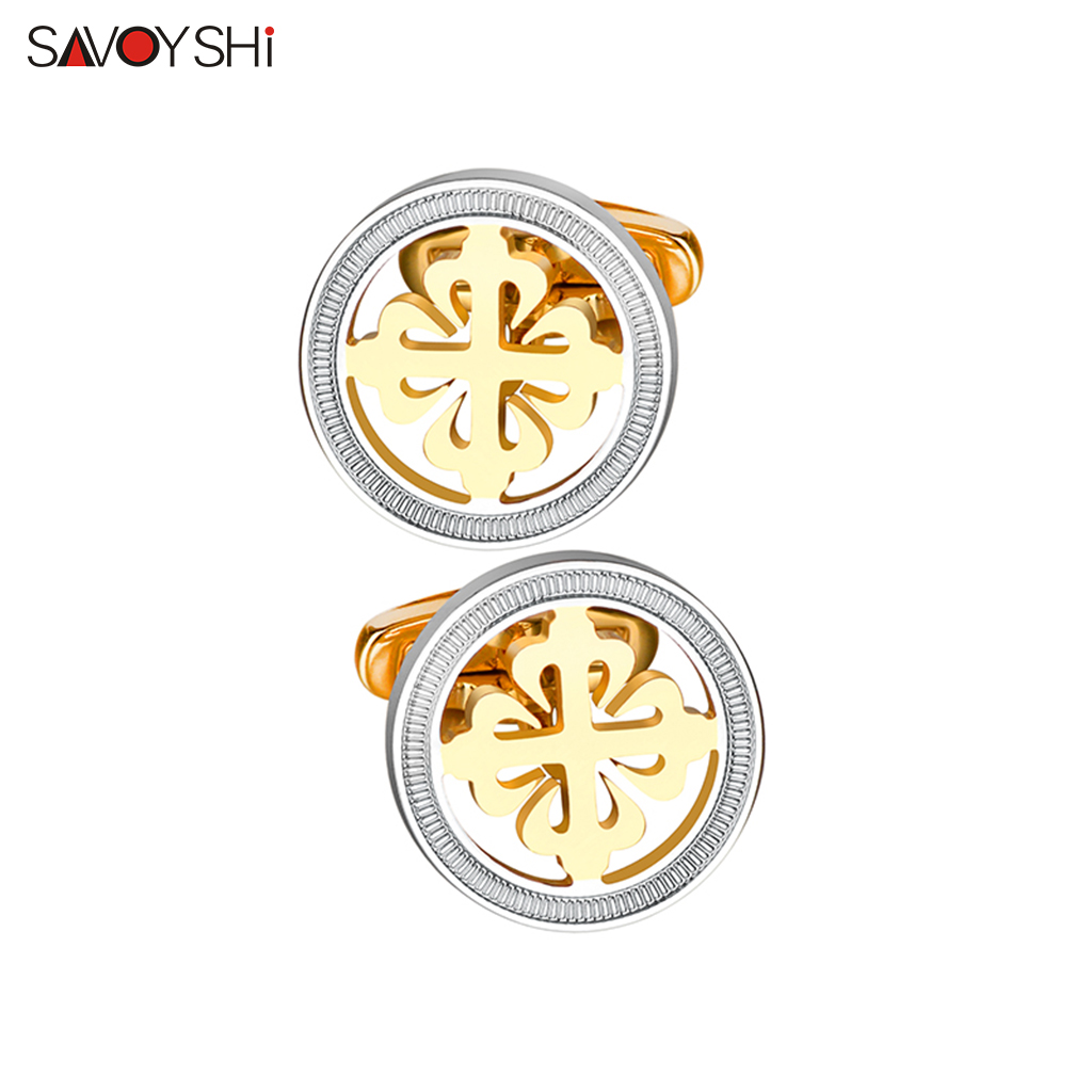 SAVOYSHI 남성용 셔츠 용 고급 중공 아이리스 꽃 - Cufflinks Men Stainless Steel Luxury 리뷰 및 가격