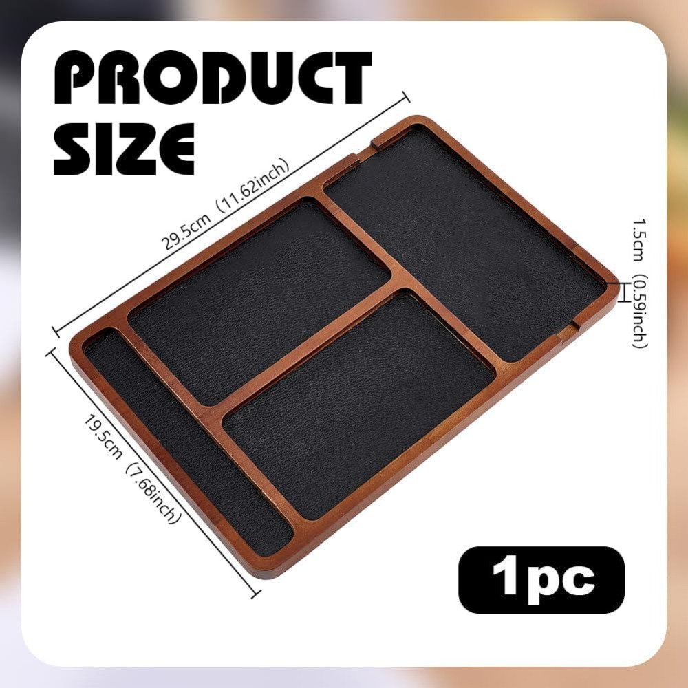 나무 소재의 트레이, 침대 옆 탁자 정리함, 가죽 안감 - Valet Tray Nightstand Organizer Leather 리뷰 및 가격