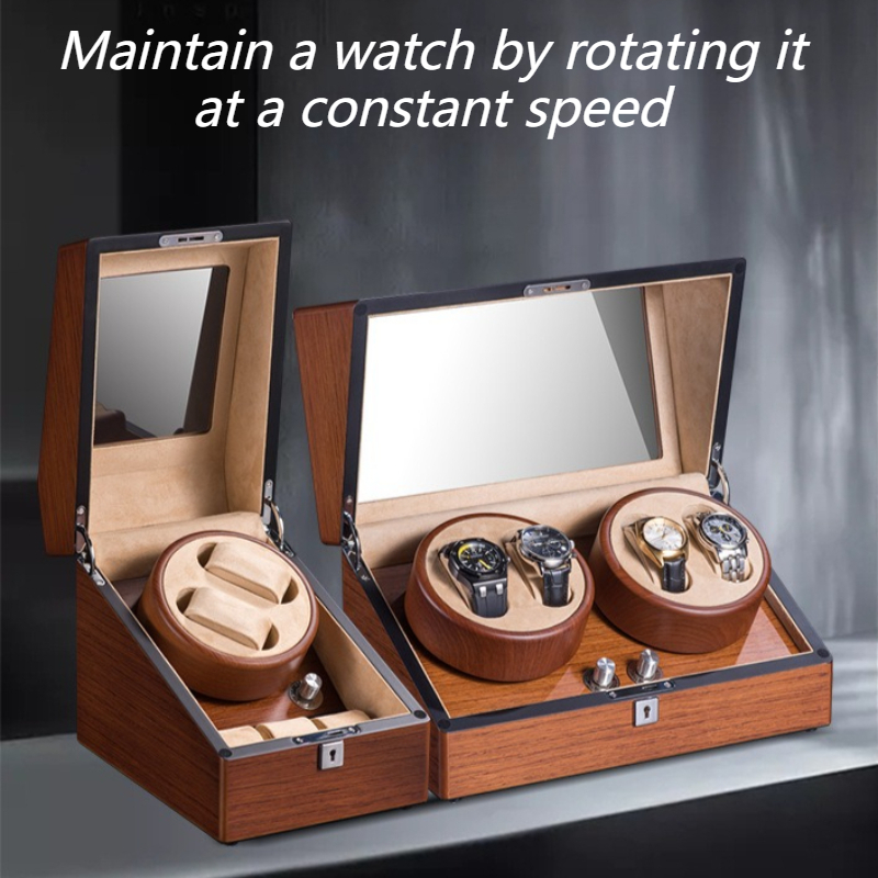 자동 시계 와인더 나무 고급 회전식 시계 정리함 와인더 - Watch Winder 4 Watches Automatic Silent 리뷰 및 가격