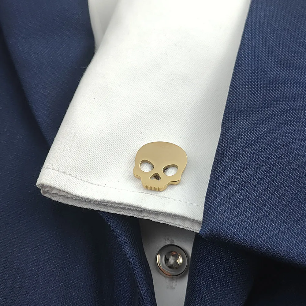 할로윈 해골 18k 금도금 커프스 단추, 개성 의류 액 - Cufflinks Men Stainless Steel Luxury 리뷰 및 가격