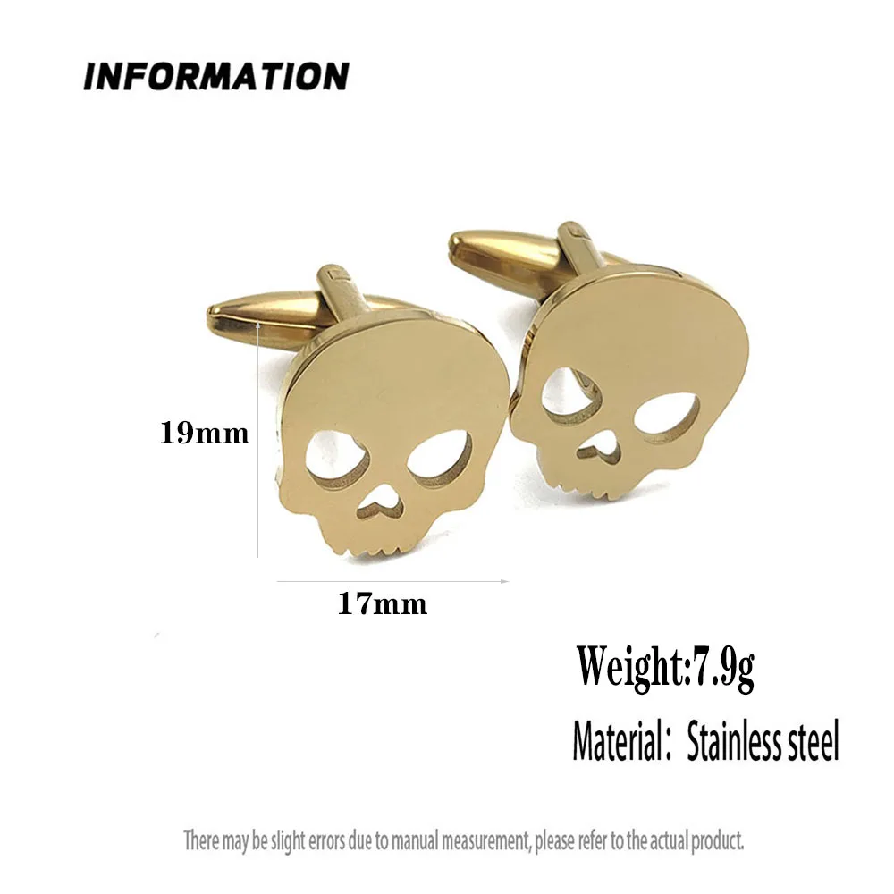 할로윈 해골 18k 금도금 커프스 단추, 개성 의류 액 - Cufflinks Men Stainless Steel Luxury 리뷰 및 가격