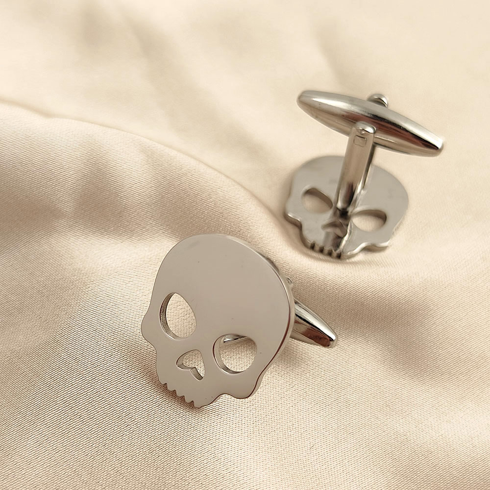 할로윈 해골 18k 금도금 커프스 단추, 개성 의류 액 - Cufflinks Men Stainless Steel Luxury 리뷰 및 가격