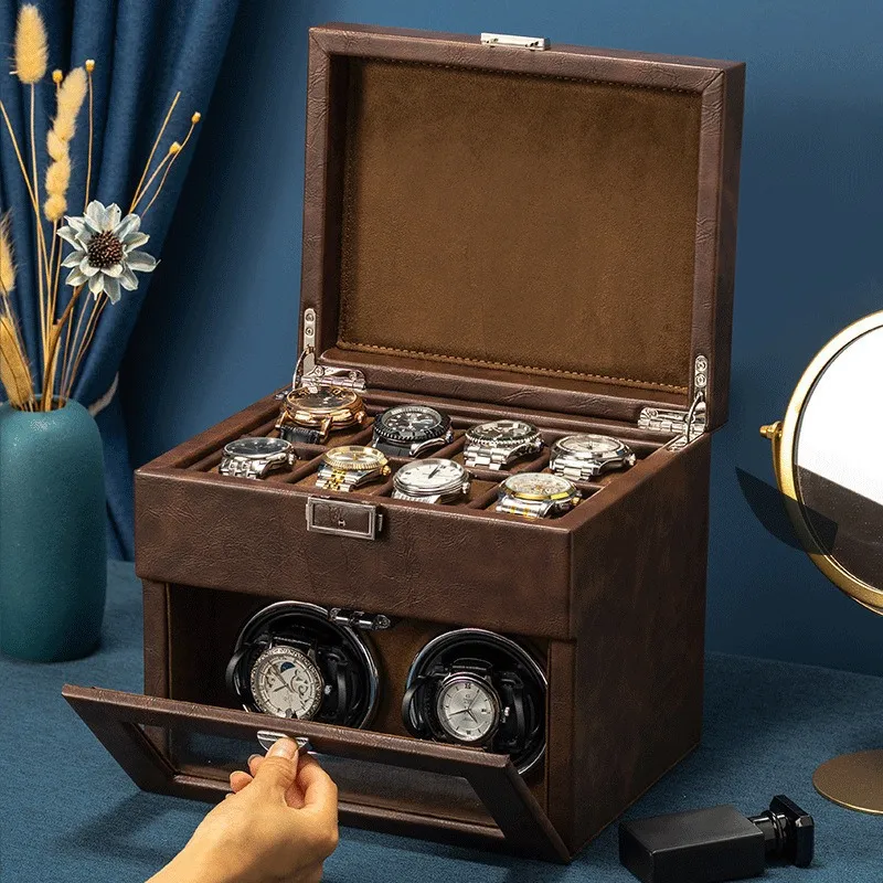 새로운 시계 와인더 박스, 기계식 카본 파이버 PU 가 - Watch Display Storage Box Carbon Fiber 리뷰 및 가격
